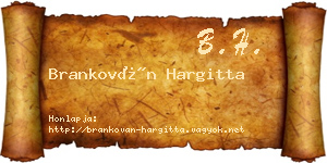 Brankován Hargitta névjegykártya